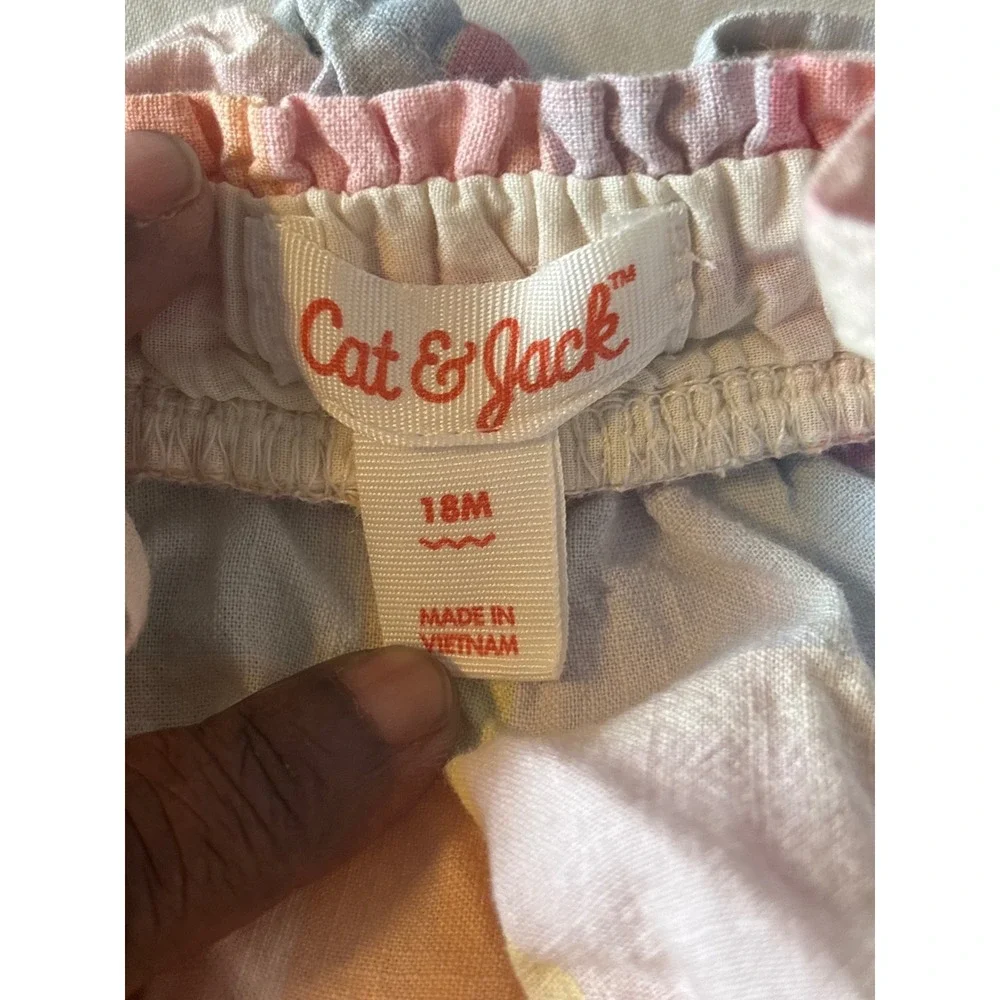 Cat & Jack‎ Skort Set Baby Girls 18M Multicolor Excellent Plaid Striped 2pc